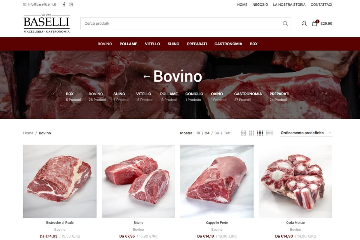 Archivio dei prodotti di Macelleria per Baselli Carni