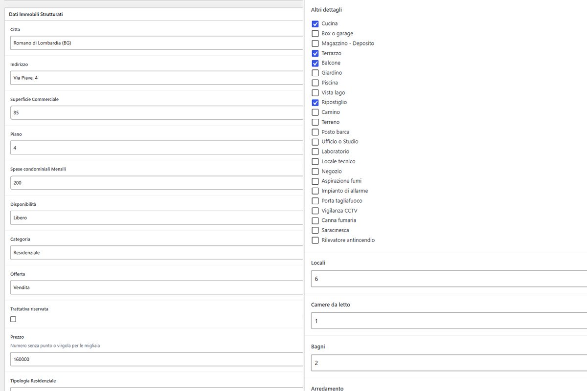 Pannello WordPress personalizzato per la gestione autonoma degli annunci immobiliari di Iceberg Immobiliare